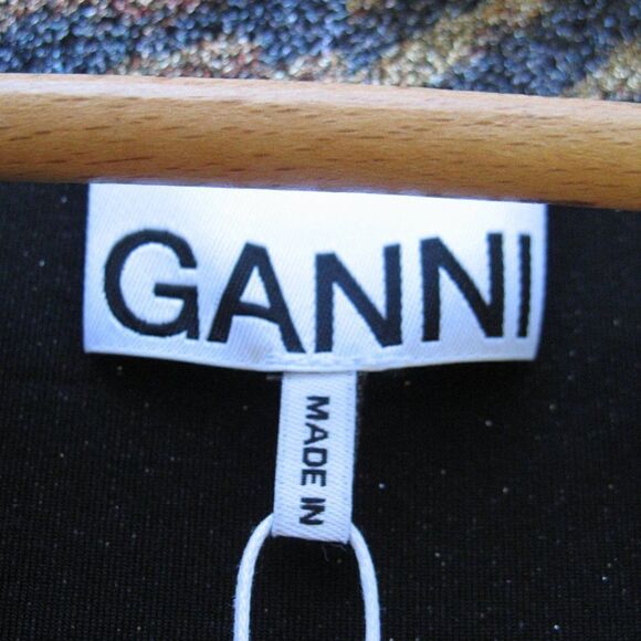 NWT GANNI Metallic Jersey Animal Print Cardigan Top - Picture 7 of 9